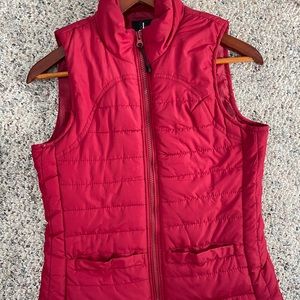 Red zip up vest